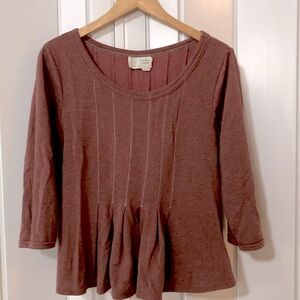 Saturday Sunday Anthropologie mauve peplum sweatshirt